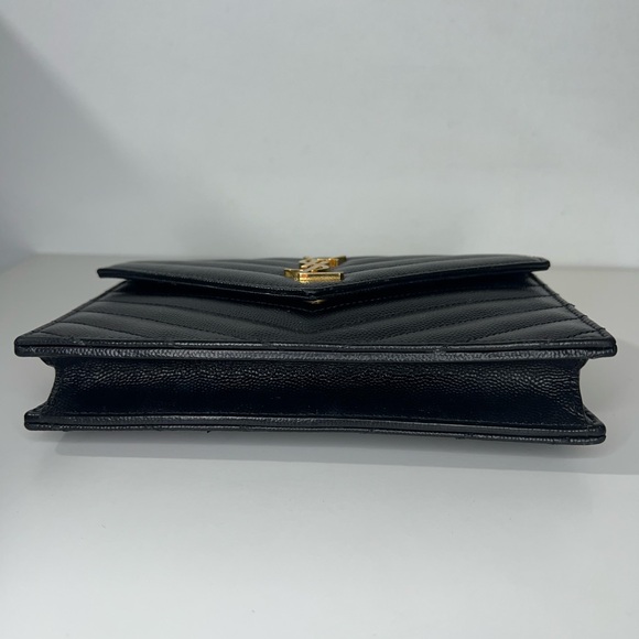 Saint Laurent YSL Cassandre Envelope WOC Wallet on Chain Leather Bag Purse - Picture 10 of 15